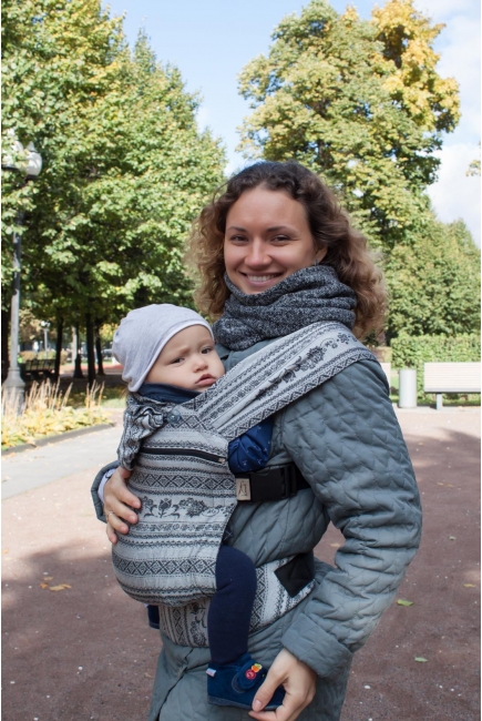 Эрго рюкзак шарфовый с бамбуком Карауш растущий, Elegance