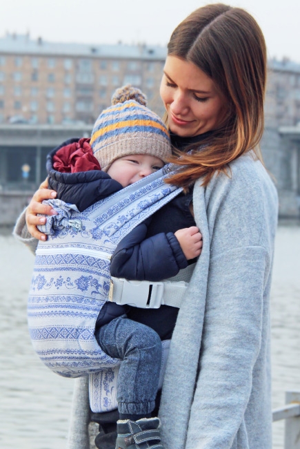 Эрго-рюкзак Karaush шарфовый с бамбуком растущий, Frost