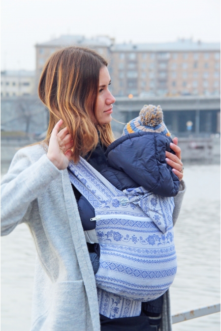 Эрго-рюкзак Karaush шарфовый с бамбуком растущий, Frost