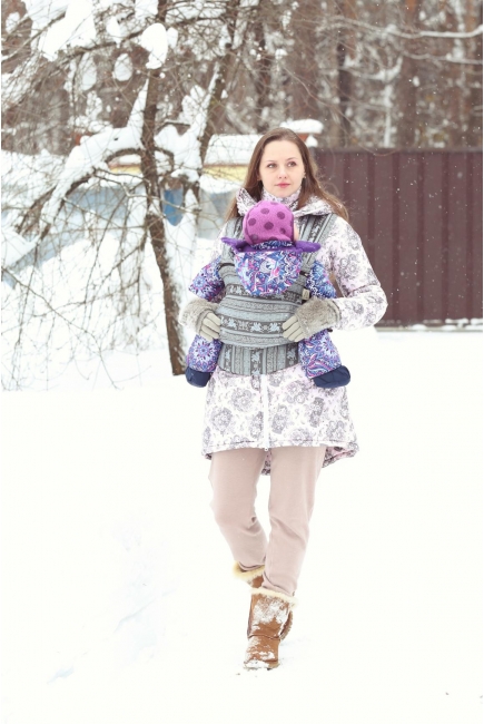 Эрго-рюкзак шарфовый с бамбуком Карауш растущий, Grass