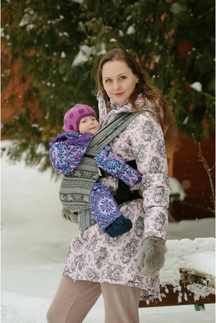 Эрго-рюкзак шарфовый с бамбуком Карауш растущий, Grass