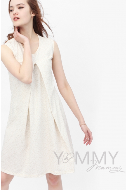 Комплект для роддома экрю/бежевые цветы