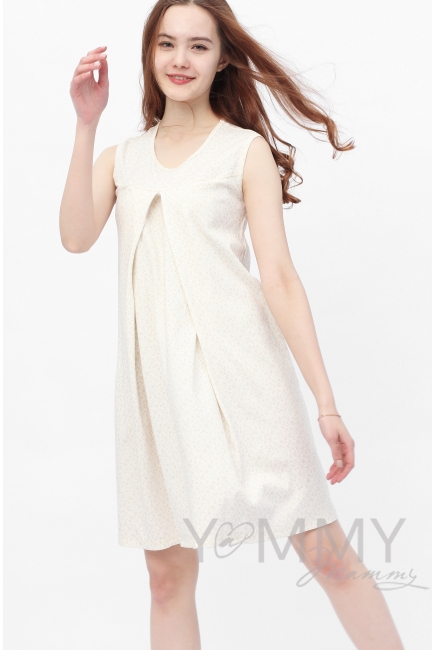 Комплект для роддома экрю/бежевые цветы