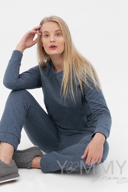 Костюм для беременных и кормящих, индиго меланж