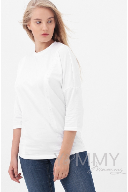 Лонгслив для беременных и кормящих, белый