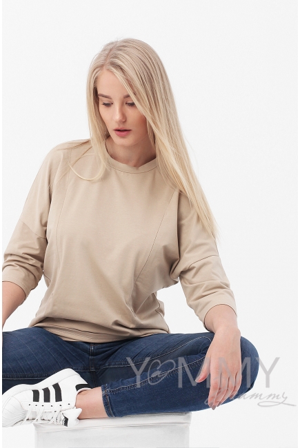 Лонгслив для кормящих и беременных, цвет бежевый