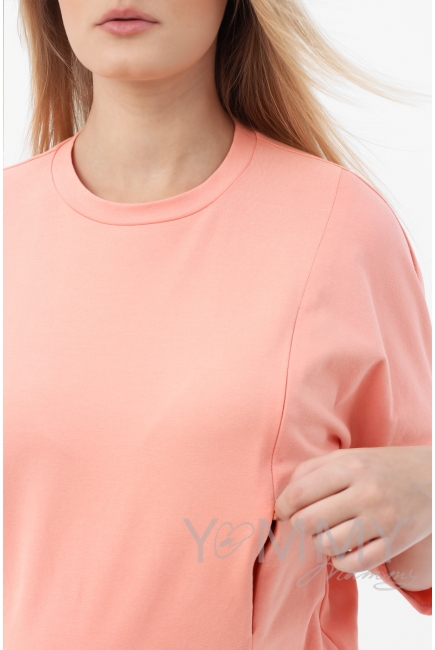 Лонгслив для беременных и кормящих, цвет персиковый