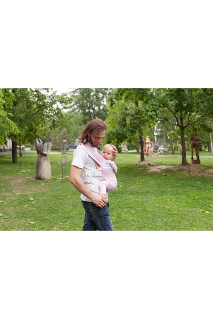 Эрго рюкзак шарфовый с бамбуком Карауш растущий, Pink