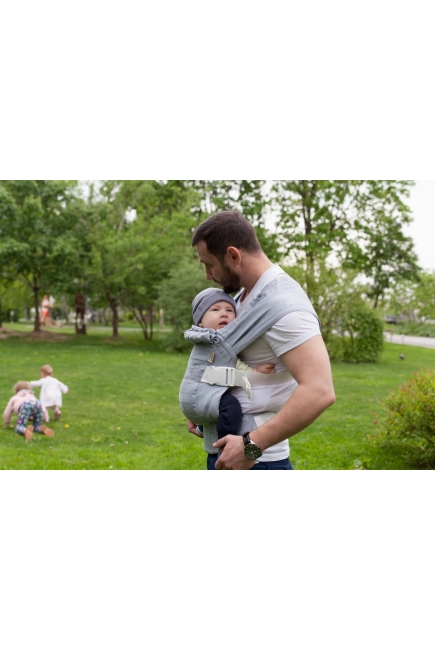 Эрго-рюкзак Карауш шарфовый с бамбуком растущий, Steel