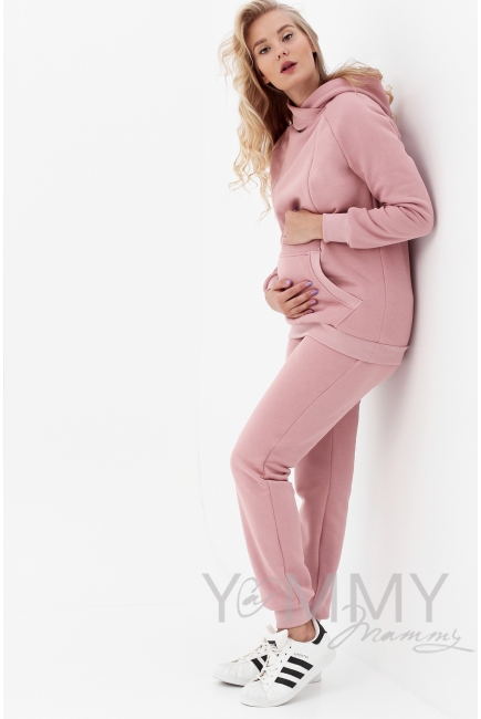 Костюм для кормящих и беременных утепленный, пудровый