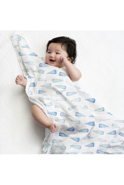 Муслиновые пеленки для новорожденных Aden&Anais, большие, набор 2, Wales+Boats