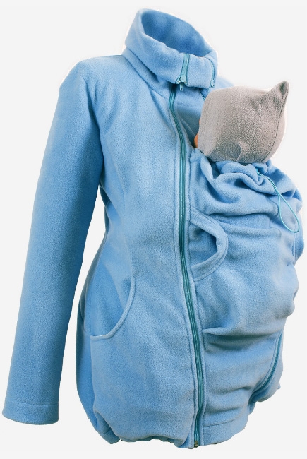 Флисовая слингокуртка и куртка для беременных, голубой
