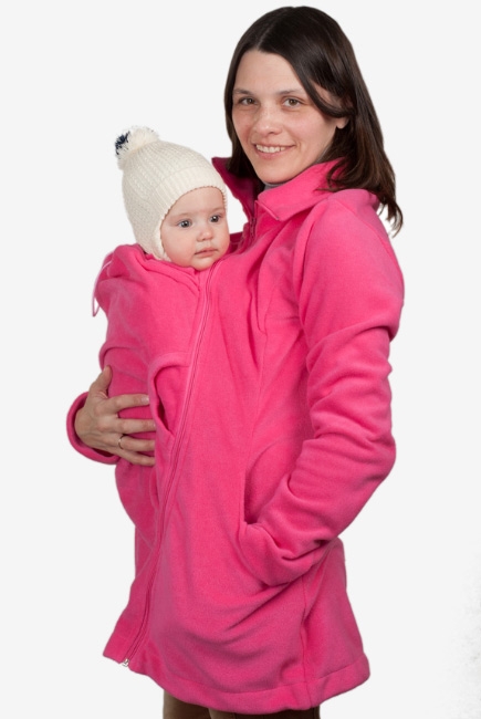 Флисовая слингокуртка и куртка для беременных, розовый