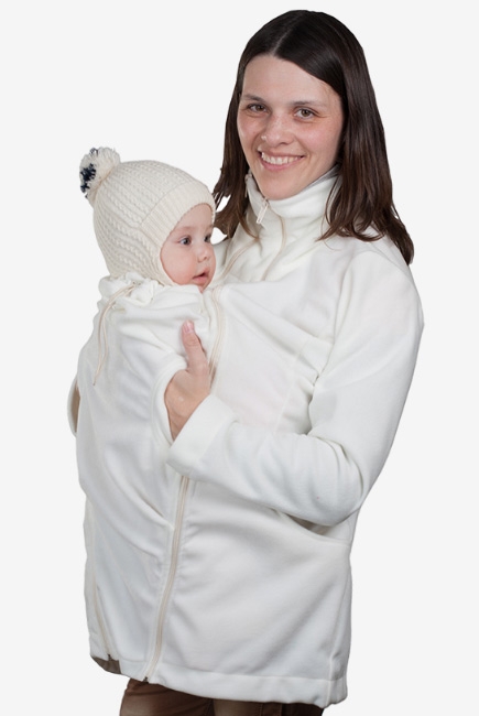 Флисовая слингокуртка и куртка для беременных, молочный