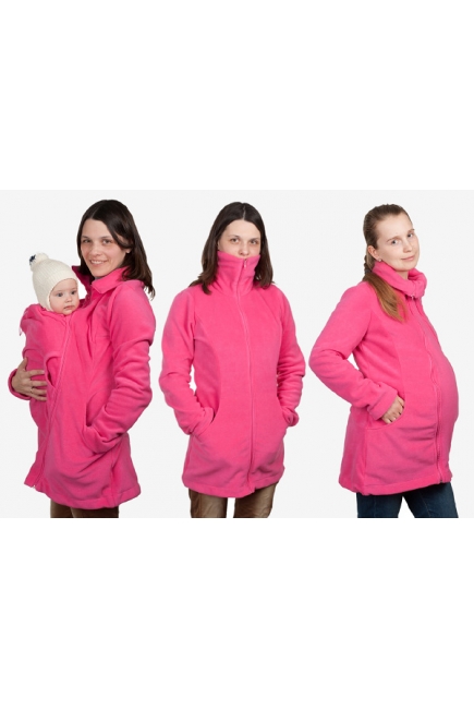 Флисовая слингокуртка и куртка для беременных, цикламен