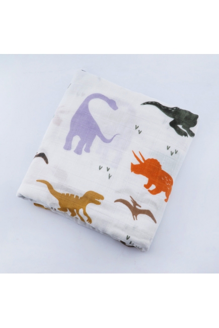 Муслиновая пеленка для новорожденных с бамбуком Diva большая, Dino