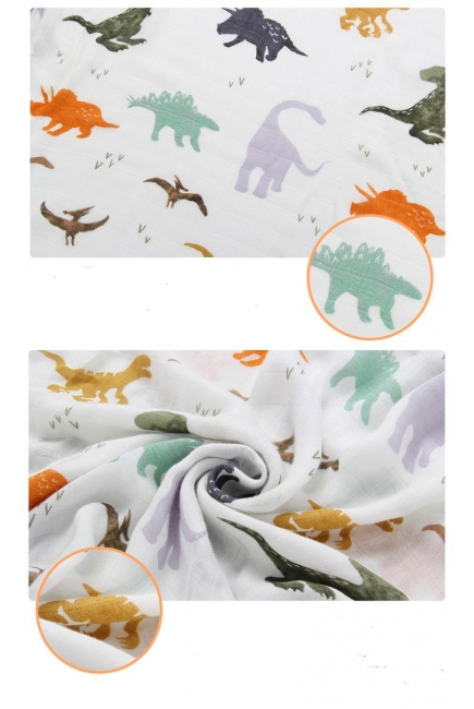 Муслиновая пеленка для новорожденных с бамбуком Diva большая, Dino