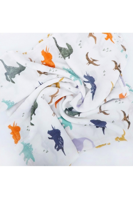 Муслиновая пеленка для новорожденных с бамбуком Diva большая, Dino