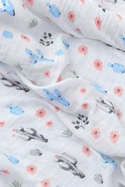 Муслиновая пеленка для новорожденных с бамбуком Diva, Grey Cactus