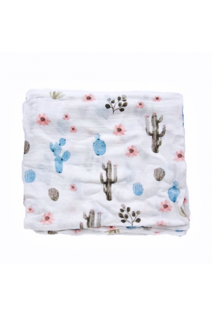 Муслиновая пеленка для новорожденных с бамбуком Diva, Grey Cactus