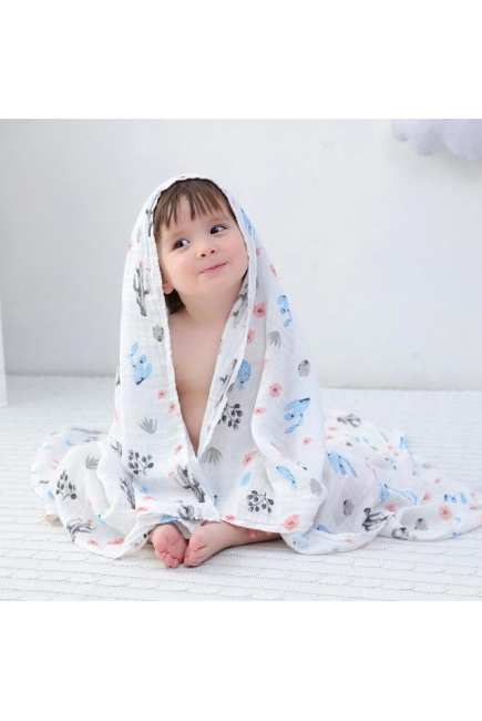 Муслиновая пеленка для новорожденных с бамбуком Diva, Grey Cactus