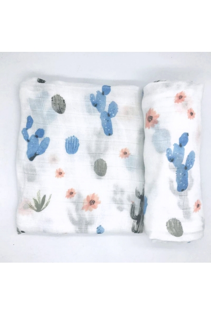 Муслиновая пеленка для новорожденных с бамбуком Diva, Grey Cactus