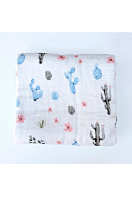Муслиновая пеленка для новорожденных с бамбуком Diva, Grey Cactus