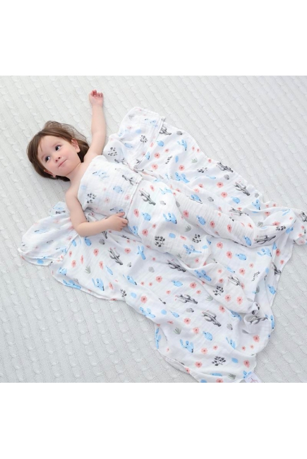 Муслиновая пеленка для новорожденных с бамбуком Diva, Grey Cactus