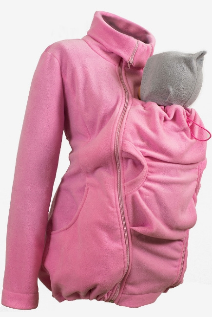 Флисовая слингокуртка и куртка для беременных, розовый