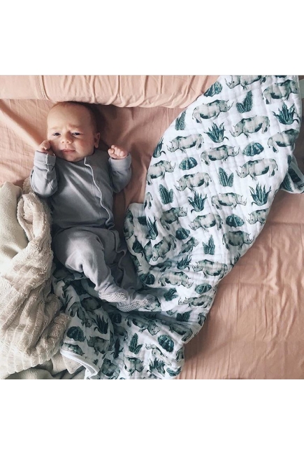 Муслиновая пеленка для новорожденных с бамбуком Diva большая, Rhino