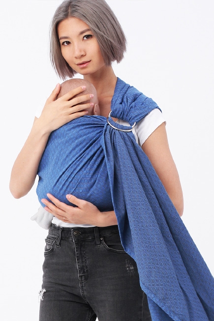 Слинг с кольцами YM, синий/серый