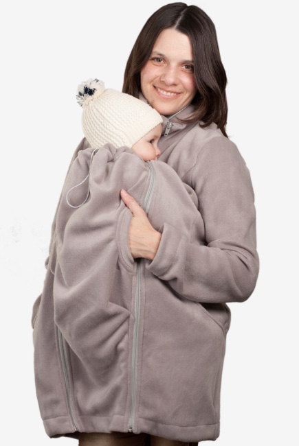 Флисовая слингокуртка и куртка для беременных, дымчатый