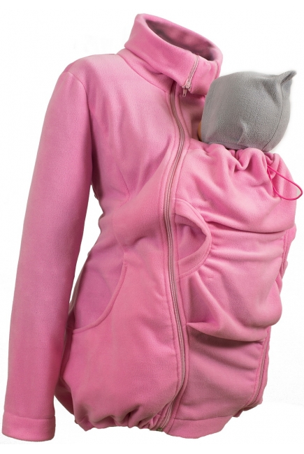 Флисовая слингокуртка и куртка для беременных, розовый