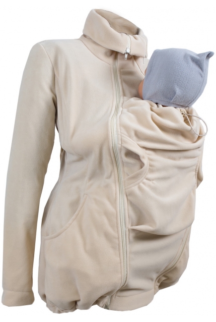 Флисовая слингокуртка и куртка для беременных, бежевый