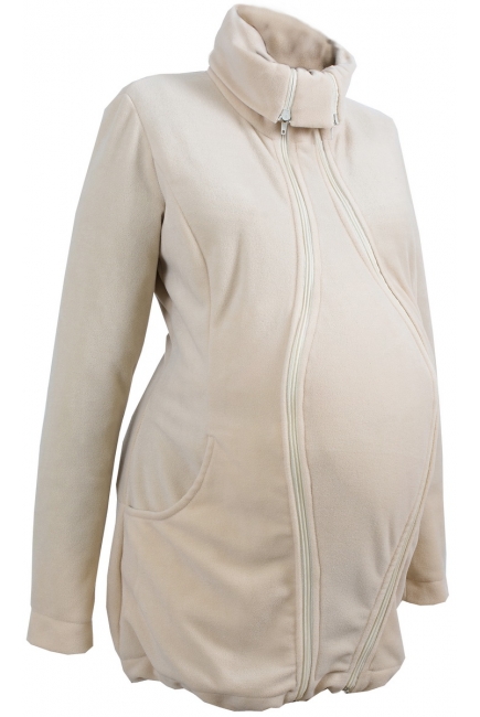 Флисовая слингокуртка и куртка для беременных, бежевый