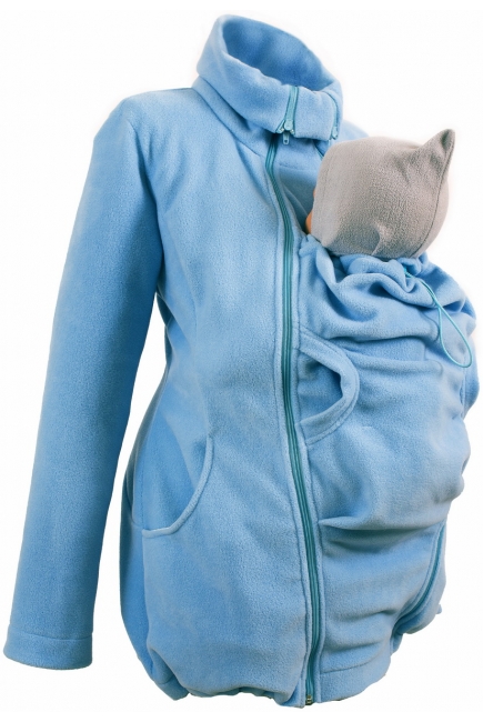 Флисовая слингокуртка и куртка для беременных, голубой