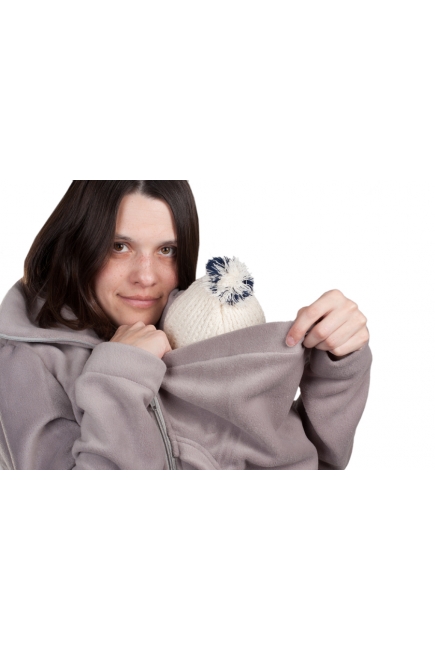 Флисовая слингокуртка и куртка для беременных, дымчатый