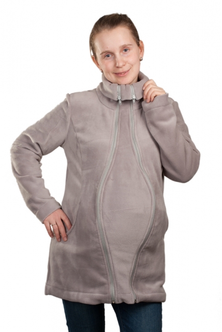 Флисовая слингокуртка и куртка для беременных, дымчатый