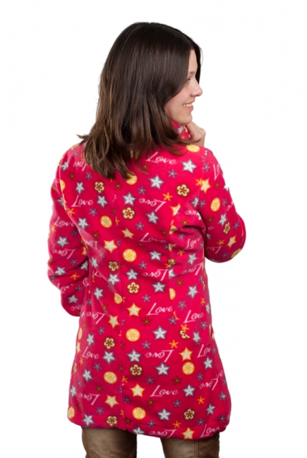 Флисовая слингокуртка и куртка для беременных, розовые звезды