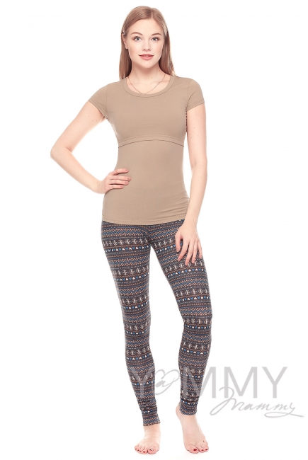 Комплект для дома бежевый с принтом сердечки