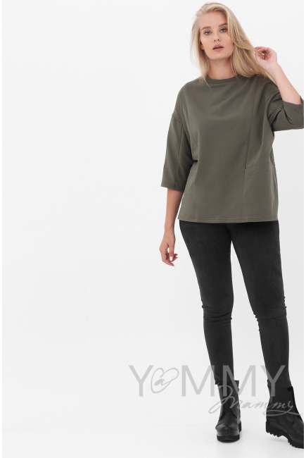 Джемпер для беременных и кормящих, цвет хаки