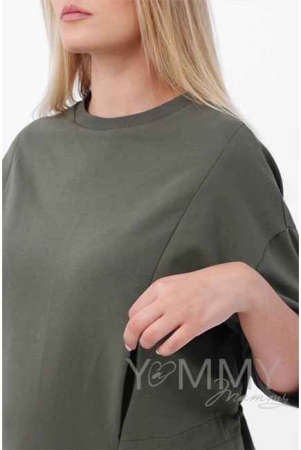 Джемпер для беременных и кормящих, цвет хаки