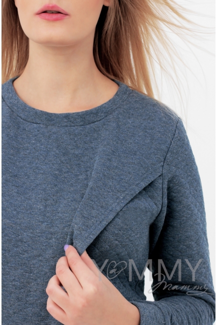 Костюм для беременных и кормящих, индиго меланж