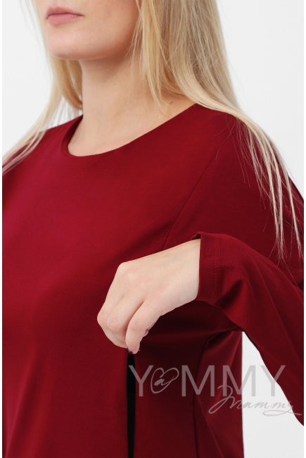 Костюм для кормящих и беременных, цвет марсала