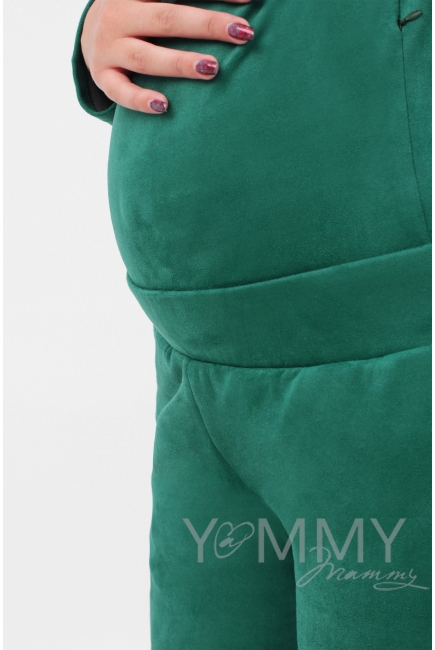 Костюм для кормящих и беременных из замши, малахит