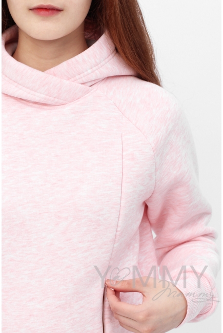 Костюм для беременных и кормящих с начесом, розовый меланж