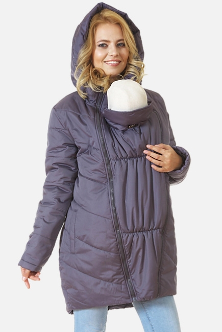 Слингокуртка зимняя Britney 2в1, серо-голубой