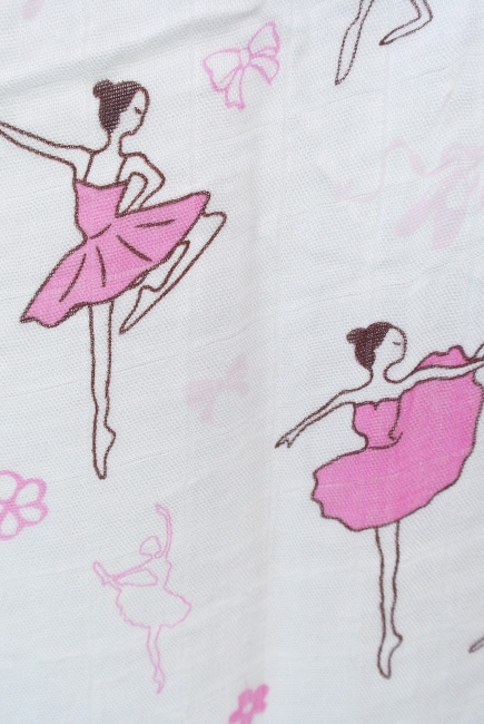 Муслиновая пеленка для новорожденных с бамбуком Diva большая, Ballerina