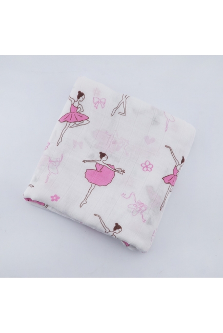 Муслиновая пеленка для новорожденных с бамбуком Diva большая, Ballerina