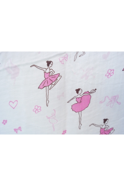 Муслиновая пеленка для новорожденных с бамбуком Diva большая, Ballerina